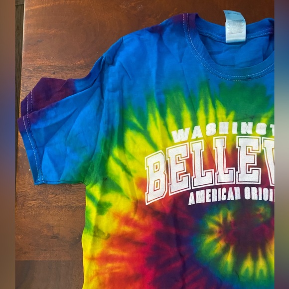 Mens Colortone Tie Dye Tshirt Pullover Short sleeve Preown Medium - Picture 7 of 8